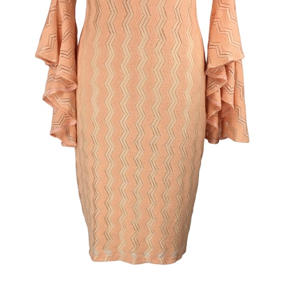 VF SHOW Elegant Bell Sleeve Cocktail Party Bodycon Pencil Sheath Dress X-Large - Picture 5 of 15